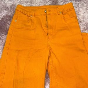 Wide Leg Orange Pants